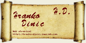 Hranko Dinić vizit kartica